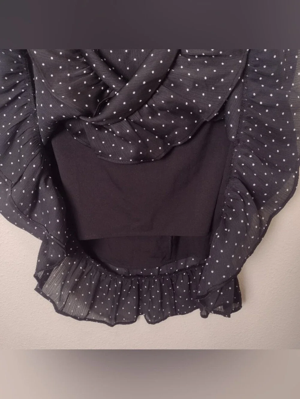 Old Navy NWT Polkadot Crinkle-Crepe Faux Wrap Ruffle Knee Length Mini Skirt XL